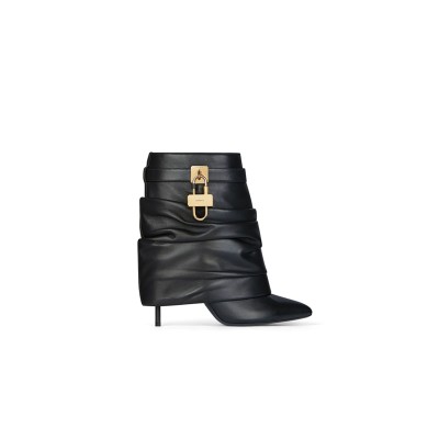 GIVENCHY SHARK LOCK STILETTO ANKLE BOOTS IN NAPPA LEATHER BE604RE2AF-001